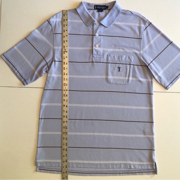 Daniel Cremieux Men's Blue Striped Short Sleeve Golf Polo Shirt Size M - Picture 4 of 7